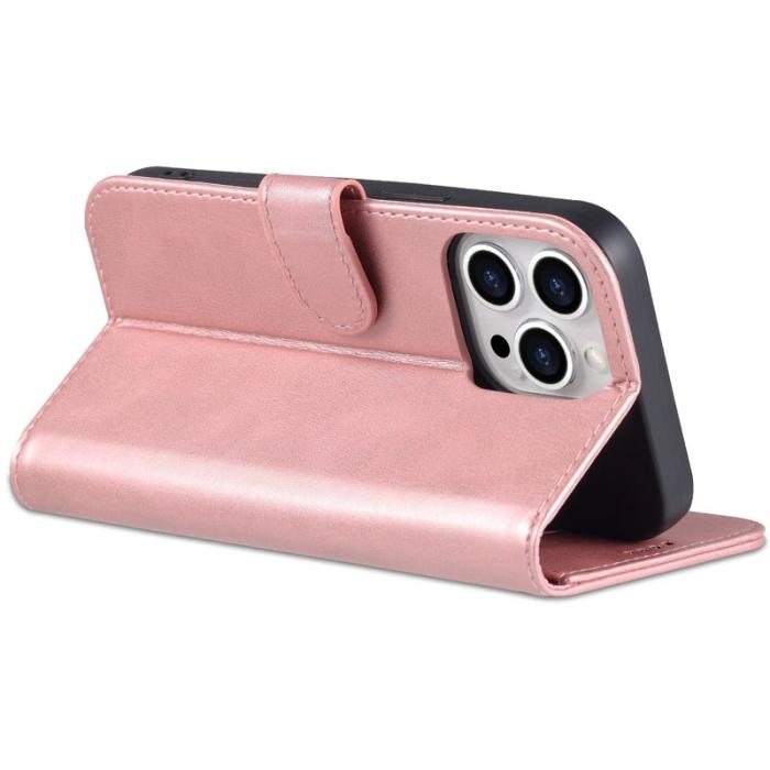 AZNS - AZNS iPhone 14 Pro Max Plånboksfodral Konstläder - Roséguld