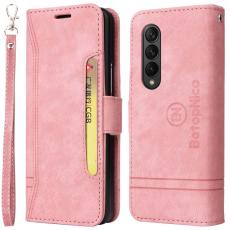 BETOPNICE - BETOPNICE 001 Samsung Galaxy Z Fold3 5G Pl&aring;nboksfodral Konstl&auml;der - Rosa