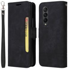 BETOPNICE - BETOPNICE 001 Samsung Galaxy Z Fold3 5G Pl&aring;nboksfodral Konstl&auml;der - Svart