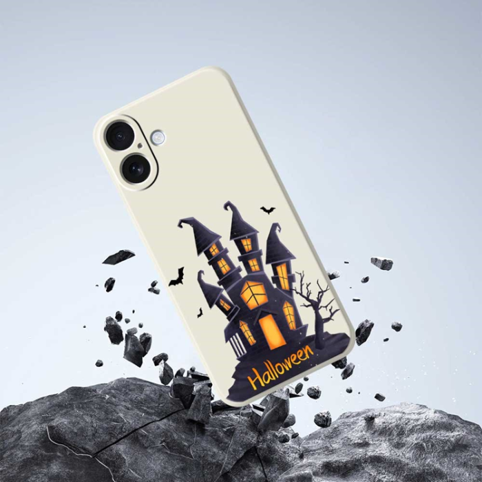 A-One Brand - iPhone 17 Mobilskal med Halloween Castle Pattern TPU - Lila