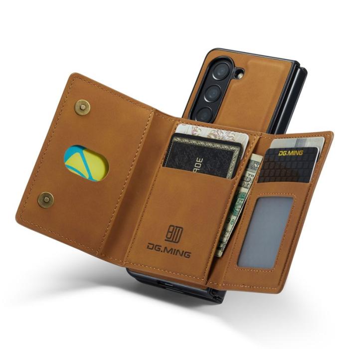 DG.MING - DG.MING M2 Kickstand Plånboksfodral Samsung Galaxy Z Fold5 - Brun