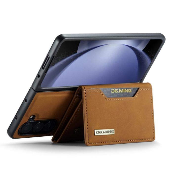 DG.MING - DG.MING M2 Kickstand Plånboksfodral Samsung Galaxy Z Fold5 - Brun