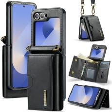 DG.MING - DG.MING M6 Series Konstl&auml;der Pl&aring;nboksfodral f&ouml;r Samsung Galaxy Z Flip6 5G Svart