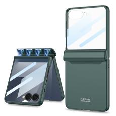 GKK - GKK Samsung Galaxy Z Flip7 Fodral &Auml;kta l&auml;der - Gr&ouml;n