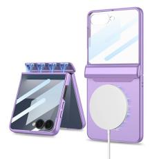 GKK - GKK Samsung Galaxy Z Flip7 Fodral &Auml;kta l&auml;der - Lila