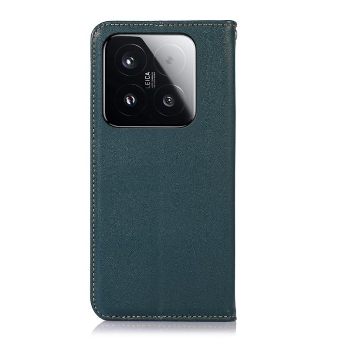 KHAZNEH - KHAZNEH Xiaomi 15T Plånboksfodral Äkta Ko Äkta läder - Grön