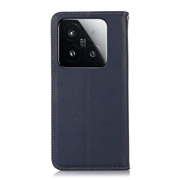KHAZNEH - KHAZNEH Xiaomi 15T Plånboksfodral Äkta läder - Blå