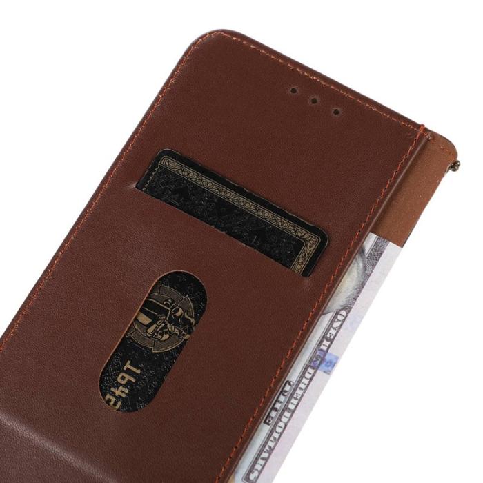 KHAZNEH - KHAZNEH Xiaomi 15T Plånboksfodral Äkta läder - Brun