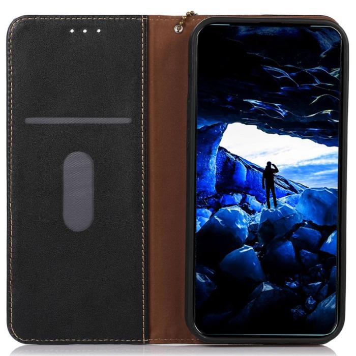 KHAZNEH - KHAZNEH Xiaomi 15T Plånboksfodral Äkta läder - Svart