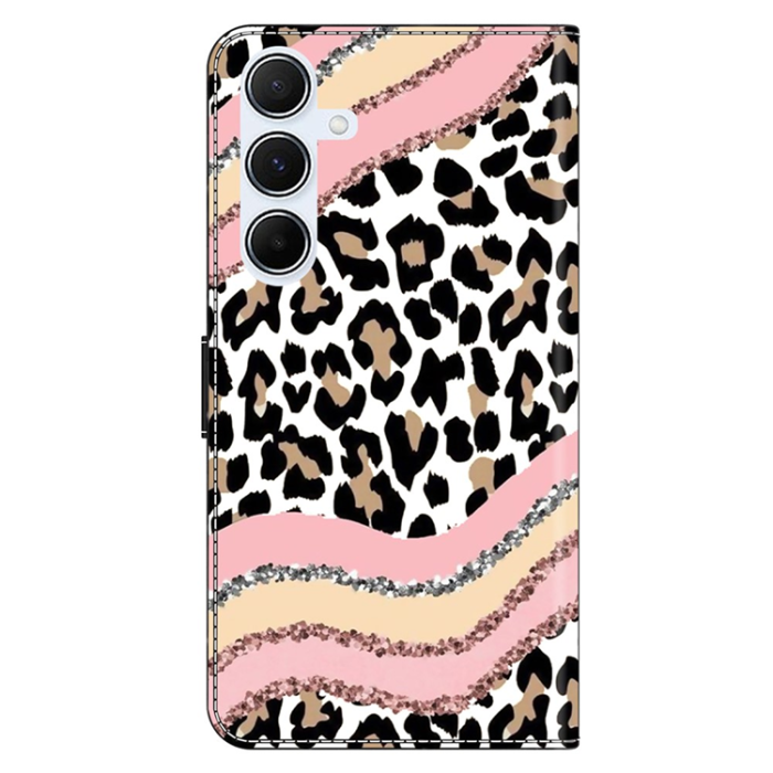 A-One Brand - Galaxy A17 5G Plånboksfodral Pattern Printing - Striped Leopard