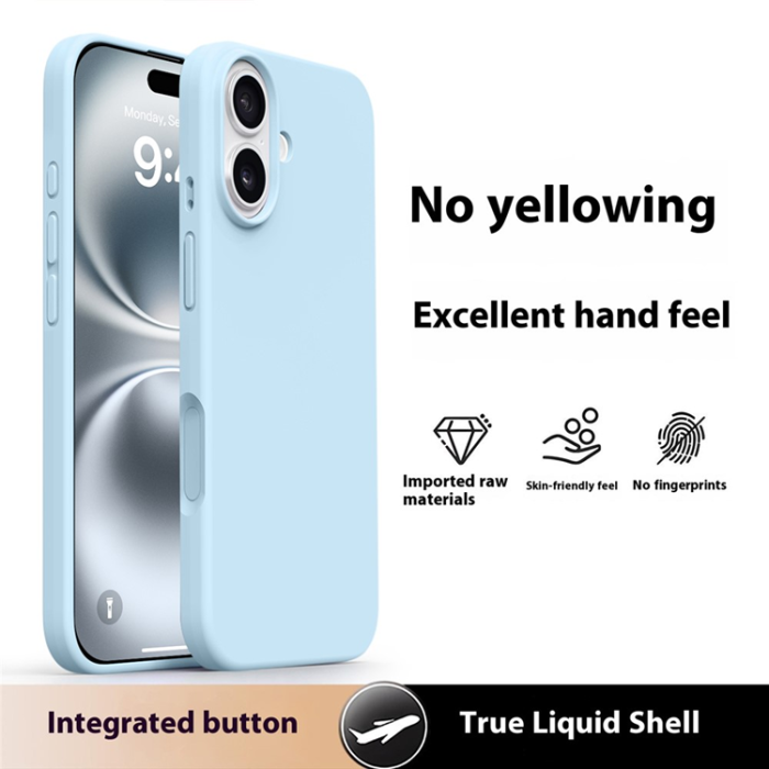 A-One Brand - iPhone 17 Mobilskal Silikon Microfiber Lining - Isblå