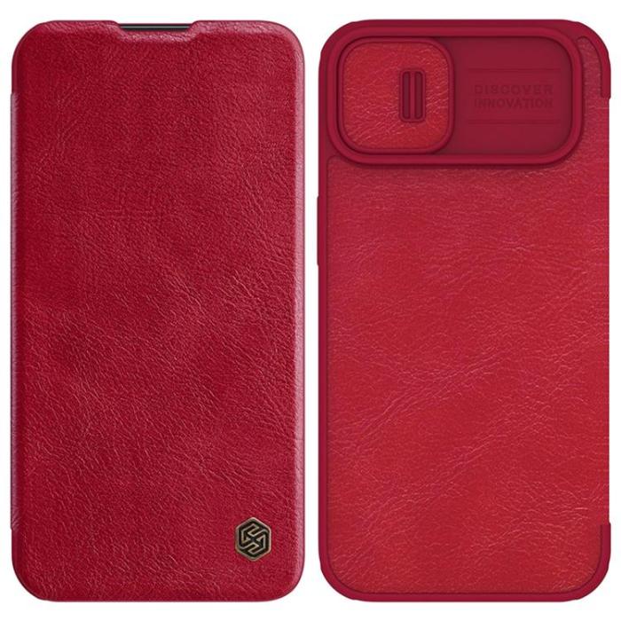 Nillkin - Nillkin iPhone 14 Plus Plånboksfodral QinPro Läder - Röd
