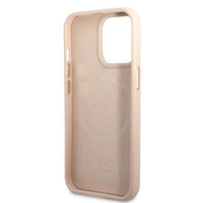 Guess - Guess iPhone 13 Pro/13 Mobilskal MagSafe Logo Plate - Rosa