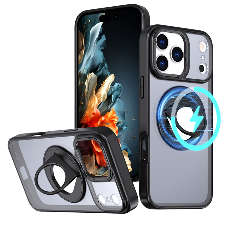 iPhone 17 Pro Max Mobilskal MagSafe Rotating Kickstand Clear | 2353 | AlltMobil