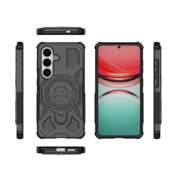 A-One Brand - Galaxy S26/S26 Pro Mobilskal Rotating Metal Kickstand - Svart