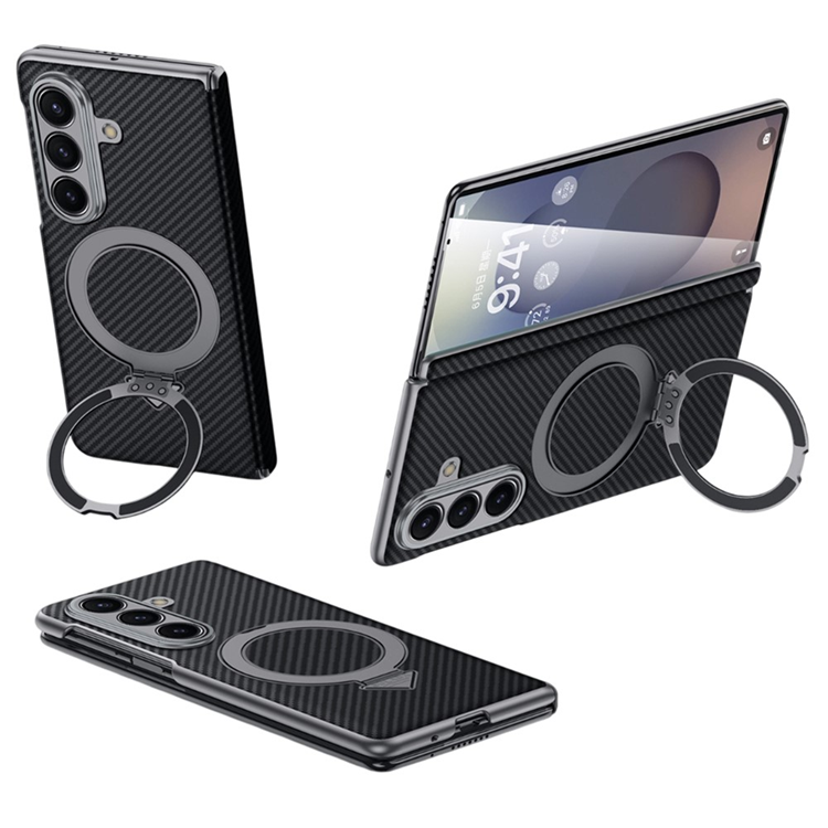 SULADA Galaxy Z Fold 7 Mobilskal MagSafe Carbon Fiber - Svart | 2353 | AlltMobil