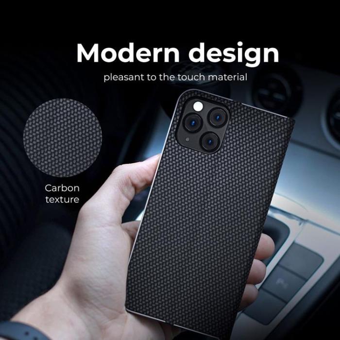 OEM - iPhone 16 Pro Plånboksfodral Luna Carbon - Svart