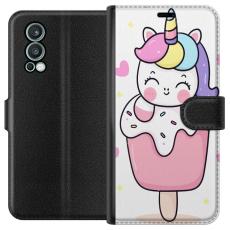 iSecrets - Plånboksfodral till OnePlus Nord 2 5G med Glad enhörning