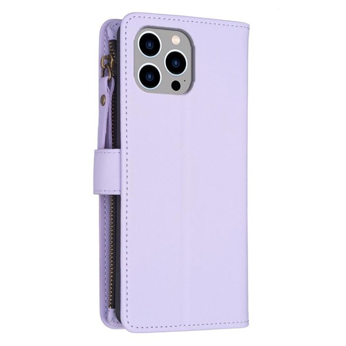 OEM - iPhone 15 Pro Plånboksfodral Zipper Flip - Lila