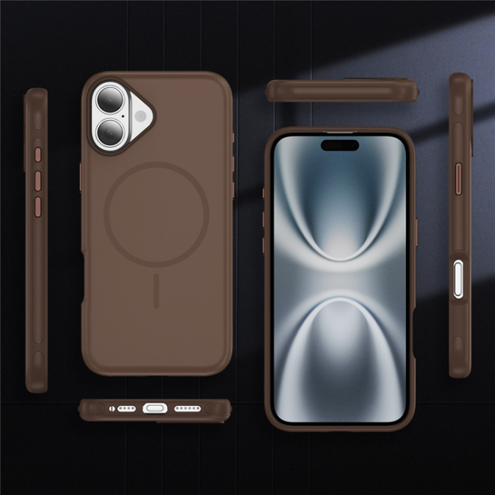A-One Brand - iPhone 17 Mobilskal MagSafe PC + TPU Shockproof - Kaffe