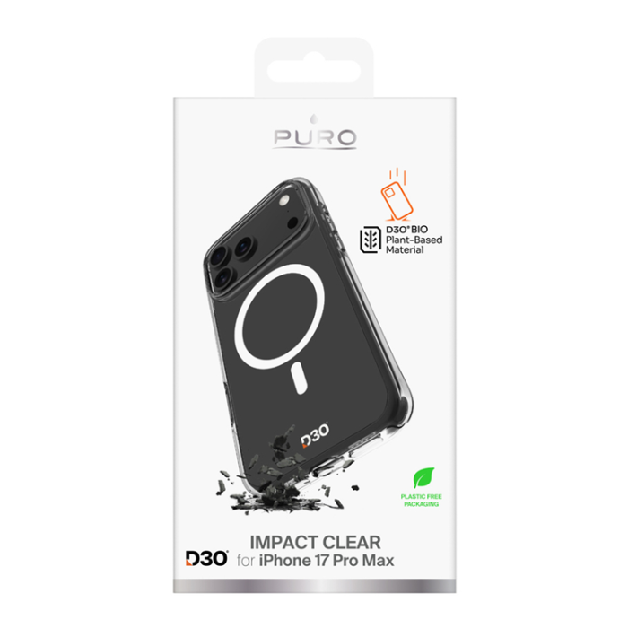 Puro - Puro iPhone 17 Pro Max Mobilskal Magsafe Impact Clear D3O - Clear