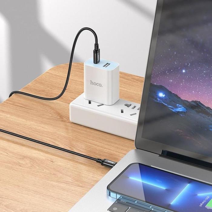 Hoco - HOCO USB-C till USB-C Kabel PD 3A 60W X91 3 m - Svart
