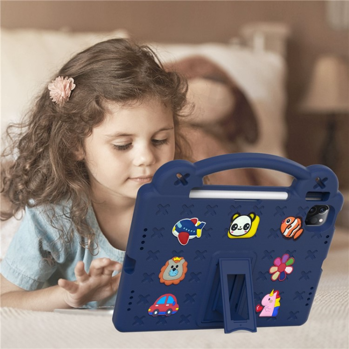 A-One Brand - iPad Pro 11 (2018/2020/2021/2022) Skal EVA Kickstand Shockproof - Mörkblå