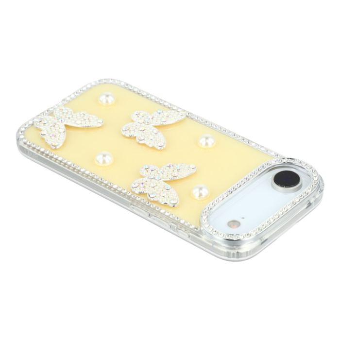 A-One Brand - iPhone Air Mobilskal Rhinestone Edge Pearl Butterfly