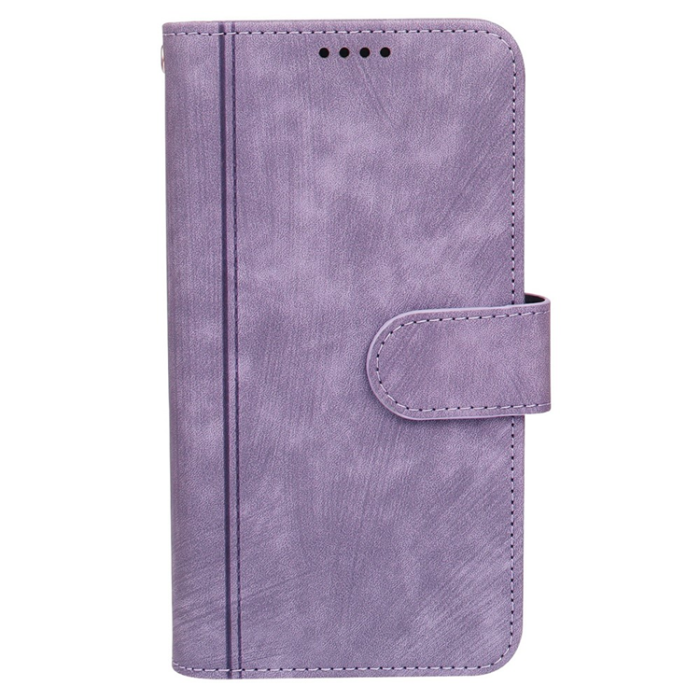 A-One Brand - iPhone 17 Air Plånboksfodral Line Pattern Läder - Lila