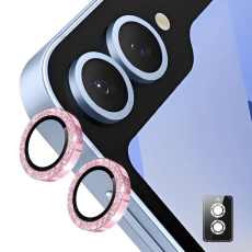 ENKAY - ENKAY Galaxy Z Flip 7 Linsskydd Härdat Glas Glitter - Rosa