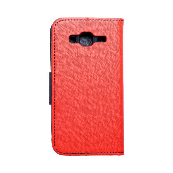 OEM - Galaxy J3 (2016) Plånboksfodral Fancy Eco Läder - Röd