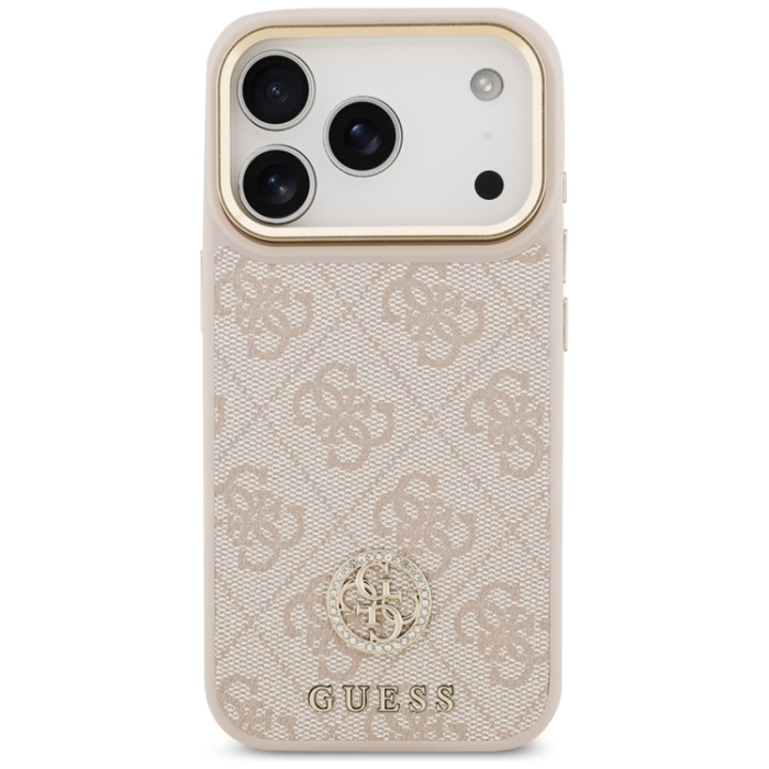 Guess - Guess iPhone 17 Pro Mobilskal Magsafe Strass Logo - Rosa