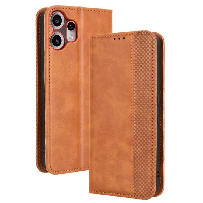 A-One Brand - Nothing CMF Phone 2 Pro Plånboksfodral Retro Kickstand - Brun