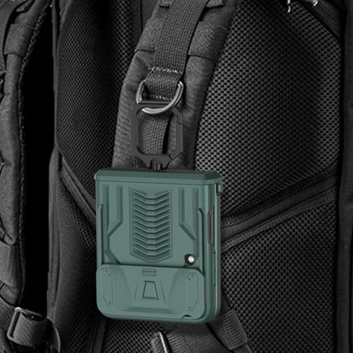 GKK - GKK Galaxy Z Flip 4 Skal Ringhållare Kickstand - Svart