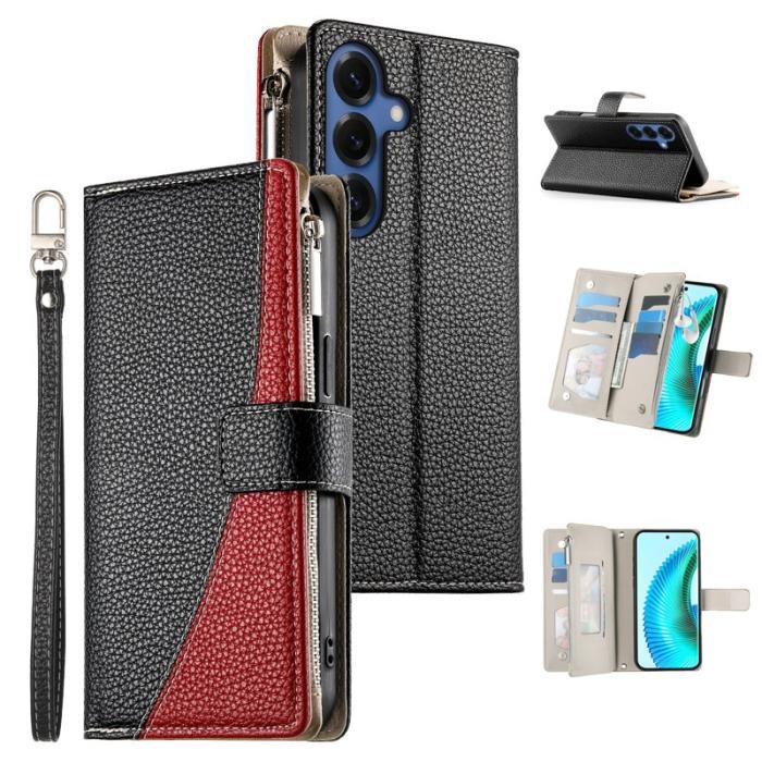 OEM - Samsung Galaxy S26 Plus Plånboksfodral Dragkedja Konstläder Flip - Svart