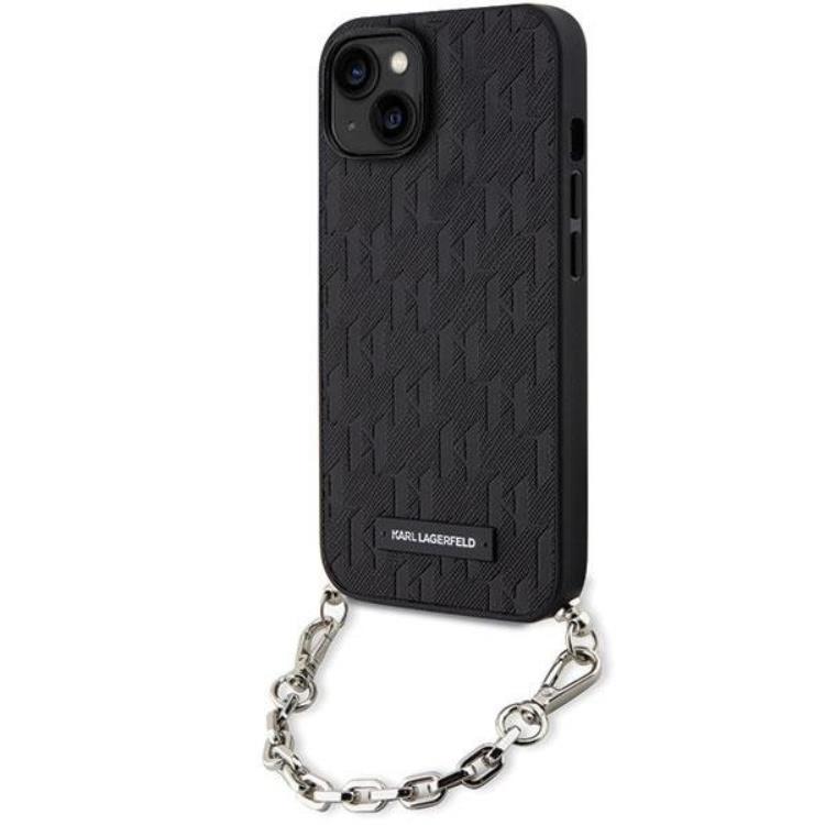 KARL LAGERFELD iPhone 14 Mobilskal Saffiano Monogram Chain | 2353 | AlltMobil