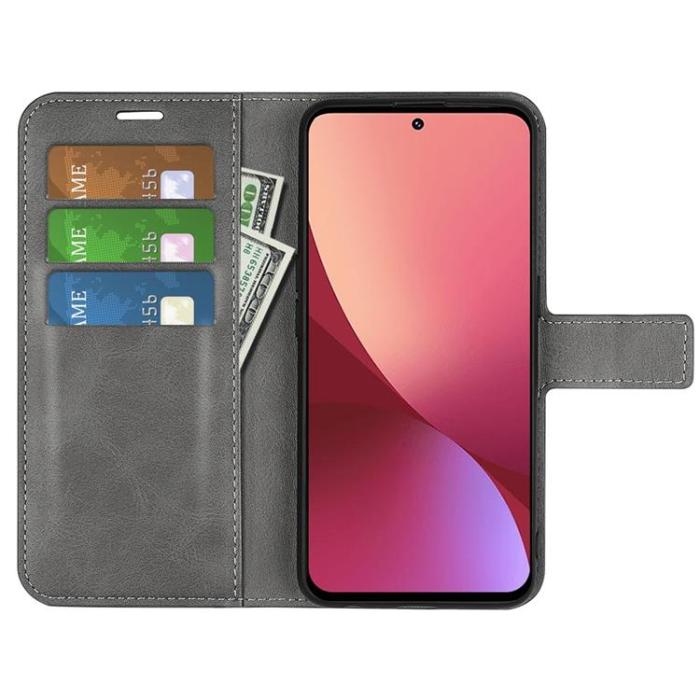 OEM - Magnetic Clasp Plånboksfodral Xiaomi 12 Pro - Grå