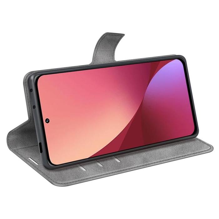 OEM - Magnetic Clasp Plånboksfodral Xiaomi 12 Pro - Grå