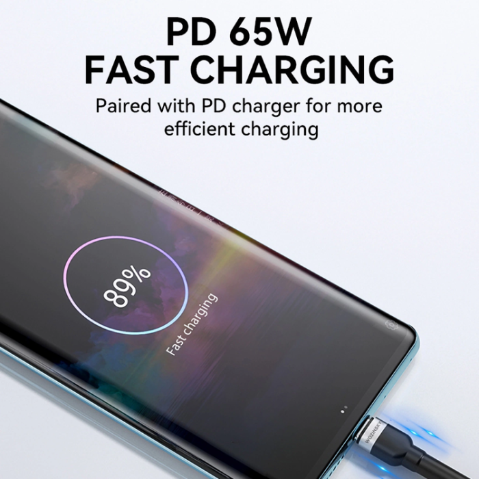 Wozinsky - Wozinsky USB-C till USB-C kabel PD 65W 2m - Svart