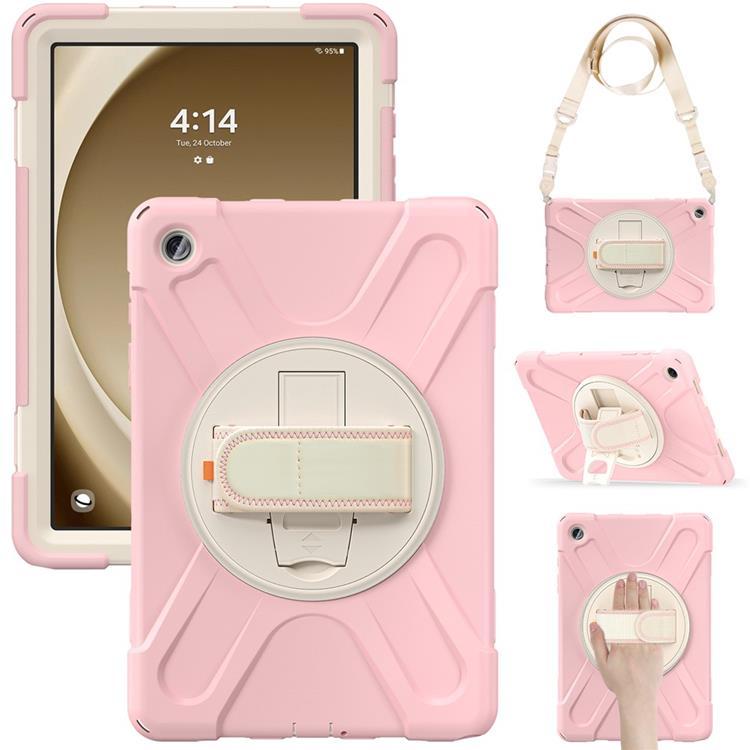 Galaxy Tab A9 Plus Skal Kickstand Handrem Med Axelrem - Rosa | 2353 | AlltMobil