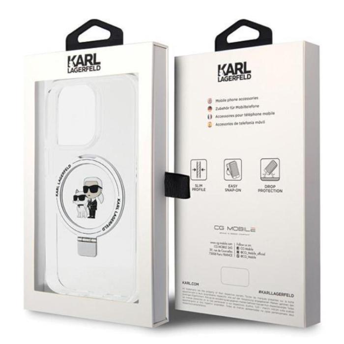 KARL LAGERFELD - Karl Lagerfeld iPhone 14 Pro Max Mobilskal MagSafe Ringställ