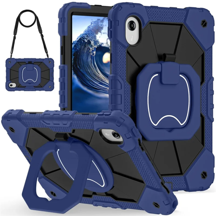 A-One Brand - Lenovo M11/Idea Tab Skal Silikon Kickstand - Marinblå/Svart