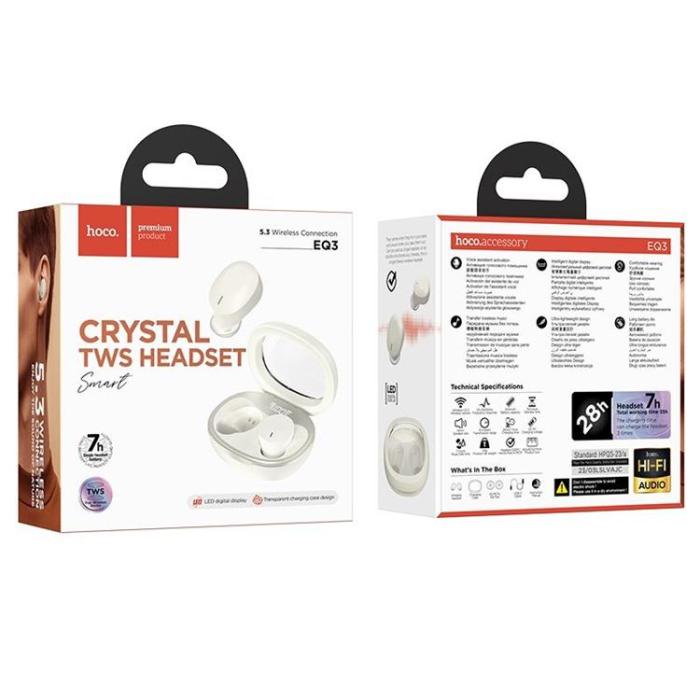 Hoco - Hoco TWS In-Ear Hörlurar Bluetooth EQ3 - Milky Vit