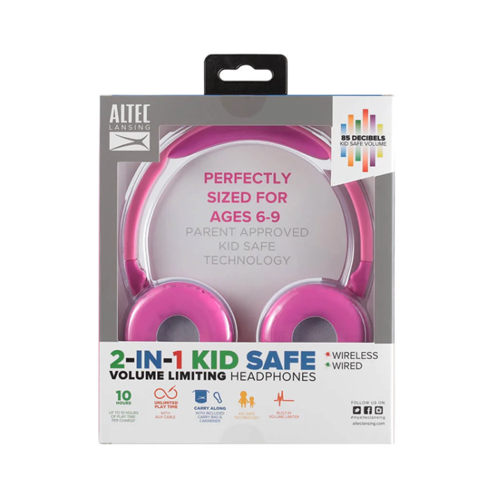 Altec Lansing - Altec Lansing Trådlösa hörlurar för barn On-Ear - Rosa