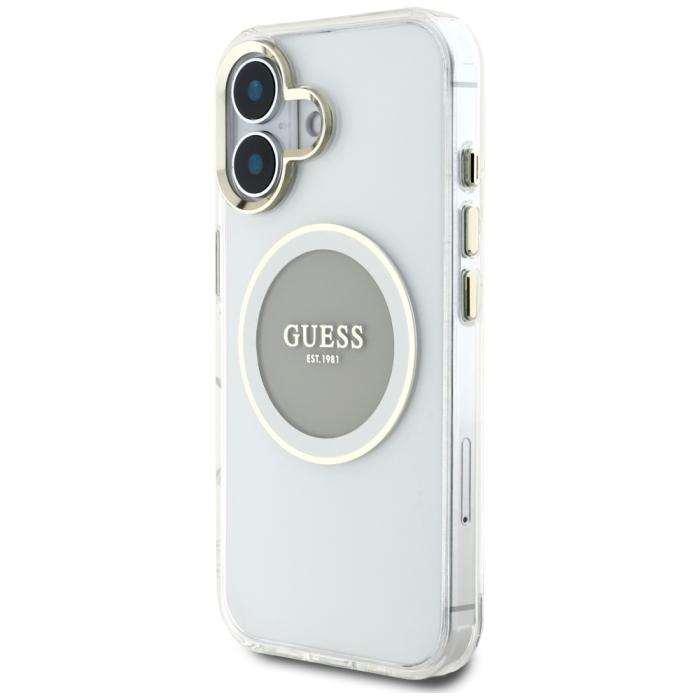 Guess - Guess Mobilskal till iPhone 16 MagSafe IML Colored Circle - Grå