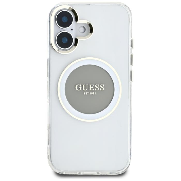 Guess - Guess Mobilskal till iPhone 16 MagSafe IML Colored Circle - Grå