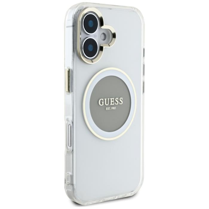 Guess - Guess Mobilskal till iPhone 16 MagSafe IML Colored Circle - Grå