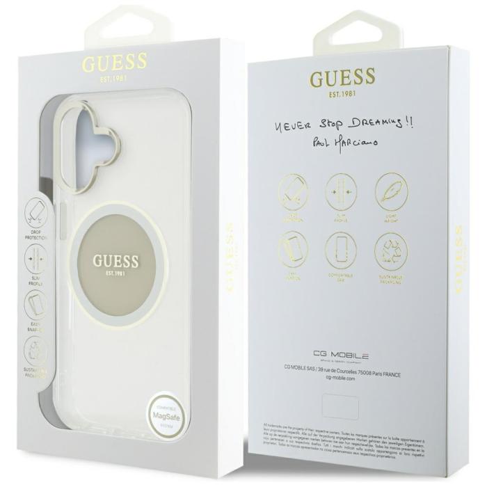 Guess - Guess Mobilskal till iPhone 16 MagSafe IML Colored Circle - Grå