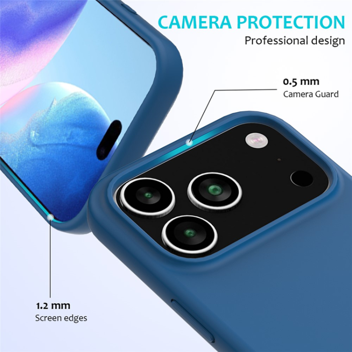 A-One Brand - iPhone 17 Pro Mobilskal Liquid Silikon - Blå
