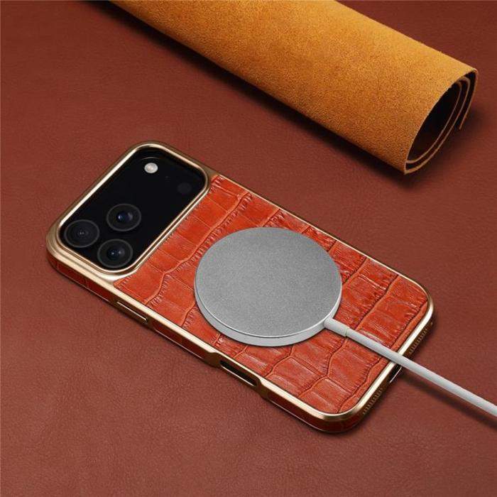 DENIOR - DENIOR iPhone 17 Pro Mobilskal Äkta Läder - Brun